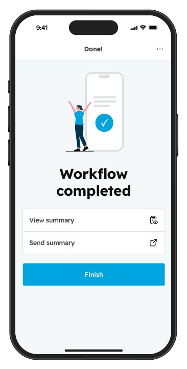 Perform tasks and processes digitally Kontextaktion